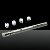 5-in-1 100mw 405nm viola Laser Beam USB Laser Pointer Pen con cavo USB e Laser Heads Argento