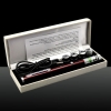 5-em-1 200mw 405nm roxo Laser Beam USB Laser Pointer Pen com cabo USB e Laser Red Heads