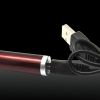 5-en-1 200MW 650nm Red Laser Beam USB Pen pointeur laser avec un câble USB et Laser Red Heads
