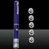 1mW 405nm Purple Beam Light Starry Light Style Middle-open Laser Pointer Pen with 5pcs Laser Heads Blue