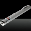 1mW 532nm Green Beam Light Starry Light Style Middle-open Laser Pointer Pen with 5pcs Laser Heads Silver