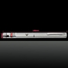 1mW 532nm Green Beam Light Starry Light Style Middle-open Laser Pointer Pen with 5pcs Laser Heads Silver
