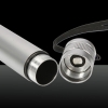 150mW 532 nm Grün-Lichtstrahl-Licht-justierbare Fokus Tailcap Wiederaufladbare geraden Laser-Zeiger-Feder-Silber-Schalter