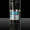 5000mW 450nm faisceau bleu point unique Kit de stylo pointeur laser en acier inoxydable avec batteries et chargeur noir