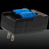 5000mW 450nm Blue Beam Single-Point-Edelstahl-Laserpointer Kit mit Batterien & Ladegerät Schwarz