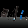 301 5000mW 450nm Blue Beam Einpunkt-Laserpointer Pen Kit mit Ladegerät und Schlüsseln Schwarz