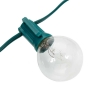 G40 25 Lâmpada LED ao ar livre Quintal Lamp Luz Corda com lâmpada fio Verde Transparente & Silver