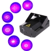 3W LED 6-em-1 Mini Laser Iluminação Cénica com controle remoto & tripé Preto