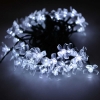 7M 50-LED white Light Flower Shaped Solar Energy LED String Light Green