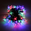 7M 50-LED Colorized Light Flower Shaped Solar Energy LED String Light Green