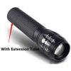 XM-L Q5 450LM 3 Modes IPX4 Waterproof Stretchable White Light LED Flashlight with Bracket Black