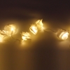 MarSwell 20-LED-Weihnachtsfest-Dekoration-warmes weißes Licht LED-Schnur-Licht mit Batterie-Satz Weiße Rose-förmigen