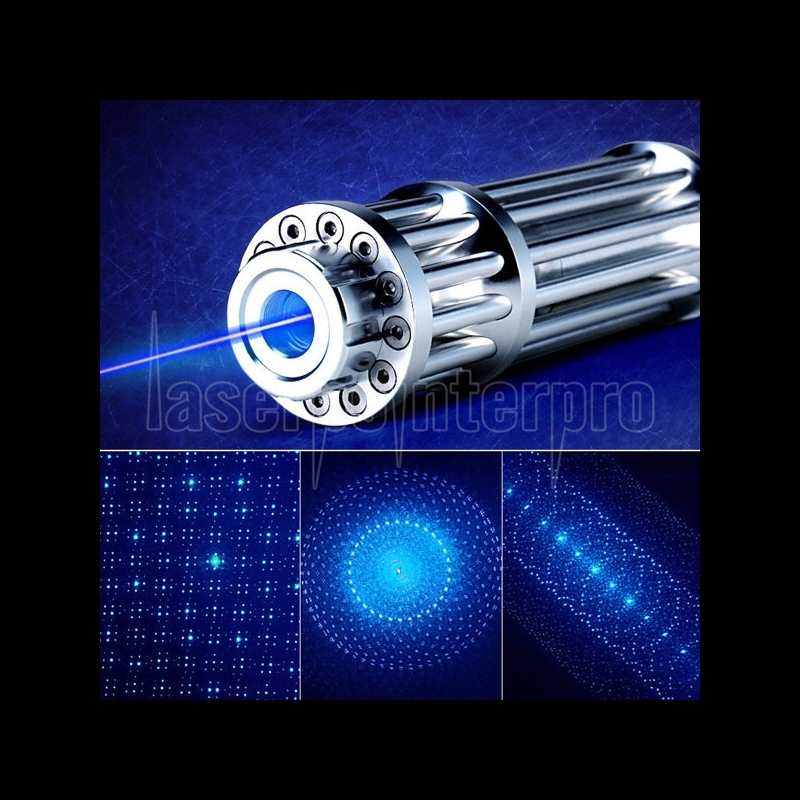 3000mW 445nm Blue High Power Burning Laser Pointer Adjustable-Focus 5-Lens