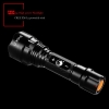 UKing ZQ-ZJTc8 XM-L2 5000LM 3 modos à prova d'água portátil lanterna preta