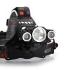 New Style 3 x XM-L T6 Focusing 90-Degree Adjustable Waterproof LED Headlamp Black