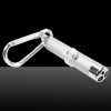 2 in 1 1mW 650nm Taschenlampe Stil Laserpointer mit Schlüsselring / LED-Silber
