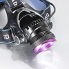 LT-2000LM T6 LED 1-ampoule 3 Modes Lampe frontale étanche (2 * 18650) violet et noir