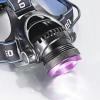 LT 2000Lm XM-L T6 LED aluminio 1 bombilla 3 modos Faro único resistente al agua (2 * 18650) púrpura y negro