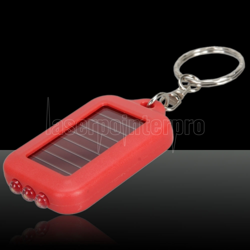 5Pcs 3 LED Mini energia solare ricaricabile portachiavi con luce rossa - IT  - Laserpointerpro