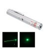 200mW 532nm Green Beam Light Punto único recargable Laser Pointer Pen Silver