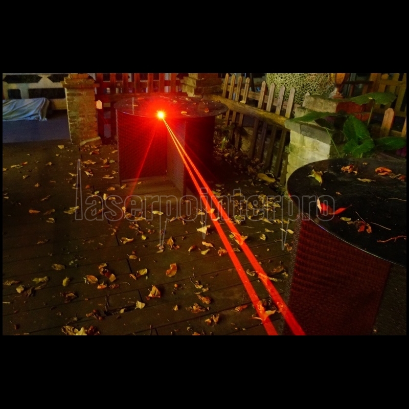 Waterproof Focusable 635nm 638nm Orange Red Dual Beam Laser Pointer LED Torch 