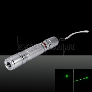 400mW 532nm Green Beam Light Laser Pointer Pen Silver Gray 853