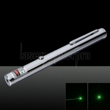 200mW 532nm Green Beam Light Pen puntero láser de un solo punto Plata