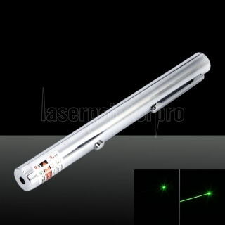 230mW 532nm Green Beam Light puntero láser pluma de plata