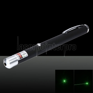 100mW 532nm Green Beam puntero láser de carga de un punto USB Pen negro