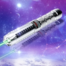1500mW Green Beam Light Separate Crystal Lotus-shaped Head Laser Pointer Pen Silver