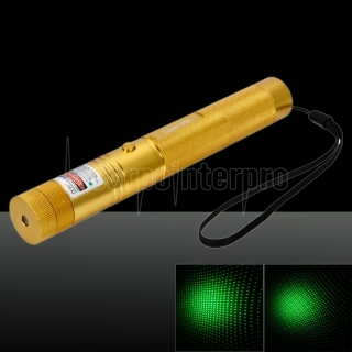 300mW verde feixe de luz laser Pointer Tocha de Ouro