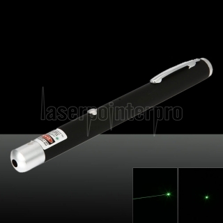 200mW 532nm fascio verde chiaro a un punto ricaricabile Laser Pointer Pen Nero