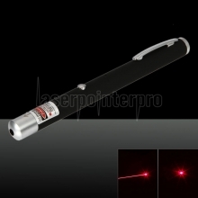 Penna puntatore laser ricaricabile a punto singolo a luce rossa da 5 mW 650nm nera