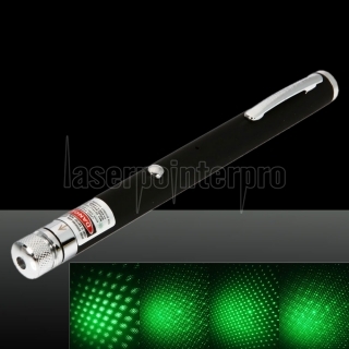1mW 532nm feixe de luz estrelado recarregável Laser Pointer Pen Preto