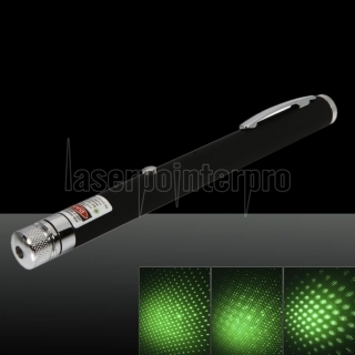 100mW 532nm feixe de luz estrelado recarregável Laser Pointer Pen Preto