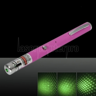 200mW 532nm viga verde Luz estrellada recargable puntero láser pluma rosa