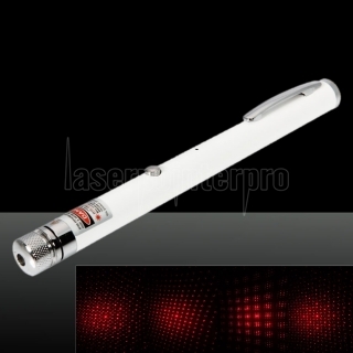 100mW 650nm Red feixe de luz estrelado recarregável Laser Pointer Pen Branco