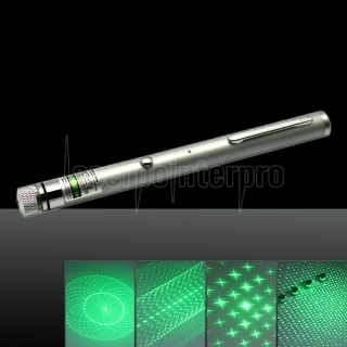 LT-ZS05 300mW 532nm 5-in-1 USB Charging Laser Pointer Pen Silver 