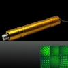 400mW 532nm Starry Sky Style Green Beam Light Focusing Check Pattern Laser Pointer Pen with Strap Golden