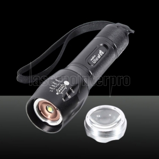 XM-L Cree 1 * 5-Mode T6 2000lm White Light lampe de poche étanche Noir
