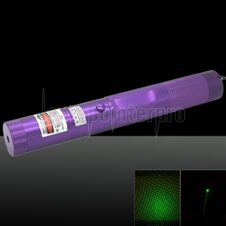 500mW 532nm Green Beam Light Zooming Laser Pointer Pen with Keys Purple