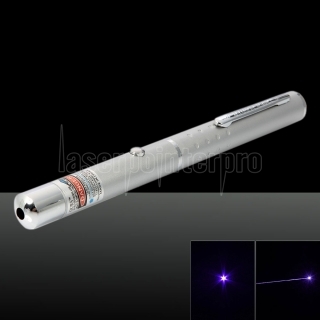 405nm 1mw azul e roxo feixe de laser de ponto único ponteiro laser prata