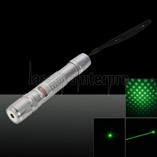 100mw Burning 532nm Adjustable Focus Waterproof Green Laser Pointer Pen Silver