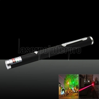 5mw 650nm Red Laser Beam Single-point Laser Pointer Pen with USB Cable Black 