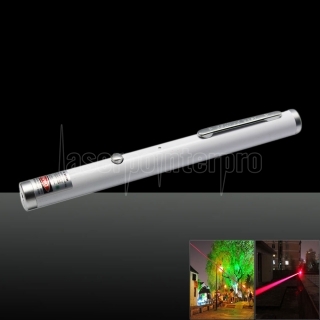 100mw 650nm Red Laser Beam Single-point Laser Pointer Pen with USB Cable White