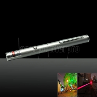 200mw 650nm Red Laser Beam Single-point Laser Pointer Pen with USB Cable Silver