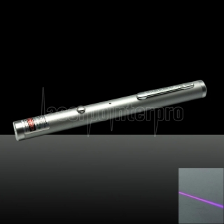 100mw 405 nm láser púrpura rayo láser puntero Pen con USB Cable Plata