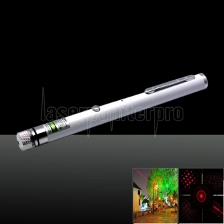5-em-1 5mw 650nm Laser Red Laser Beam USB Pointer Pen USB com cabo e Laser cabeças brancas