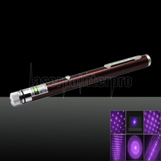 5-en-1 200mw 405nm púrpura rayo láser USB lápiz puntero láser con cable USB y Laser Red Heads