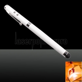 LT-DW 4 in 1 5mW 650nm Red Laser Pointer Pen Bianco fascio